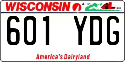 WI license plate 601YDG