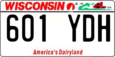 WI license plate 601YDH