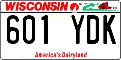 WI license plate 601YDK