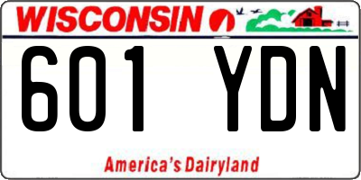 WI license plate 601YDN