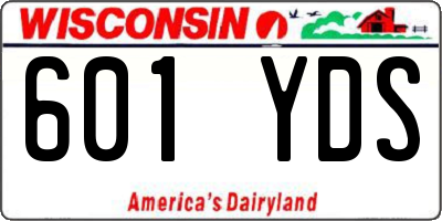 WI license plate 601YDS