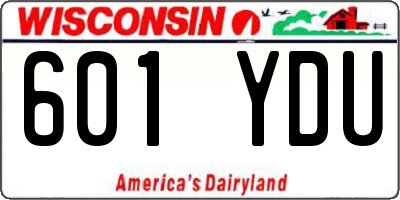 WI license plate 601YDU