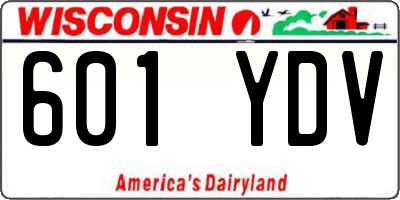 WI license plate 601YDV