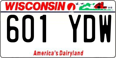WI license plate 601YDW