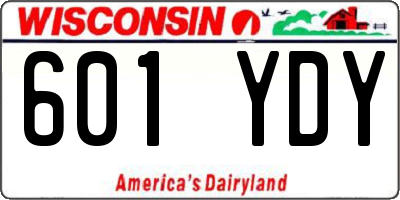 WI license plate 601YDY