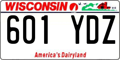 WI license plate 601YDZ