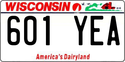 WI license plate 601YEA