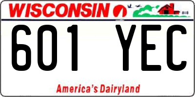 WI license plate 601YEC