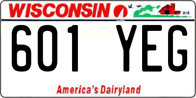 WI license plate 601YEG