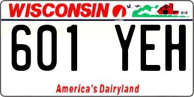 WI license plate 601YEH