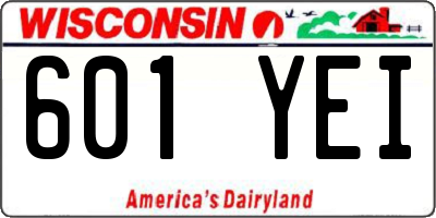 WI license plate 601YEI