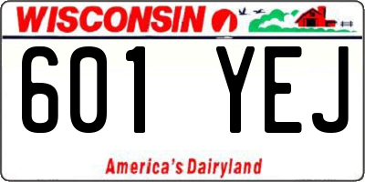 WI license plate 601YEJ