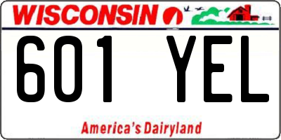 WI license plate 601YEL