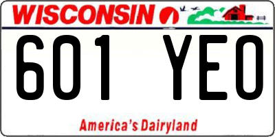 WI license plate 601YEO