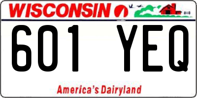 WI license plate 601YEQ