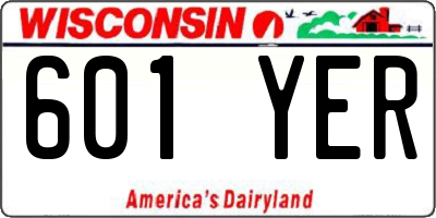 WI license plate 601YER