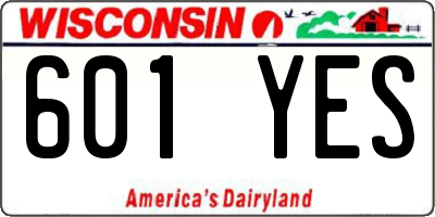 WI license plate 601YES