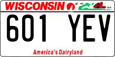 WI license plate 601YEV