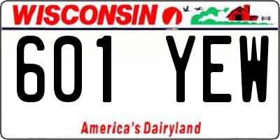 WI license plate 601YEW