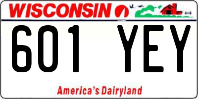 WI license plate 601YEY