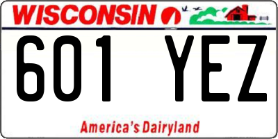 WI license plate 601YEZ