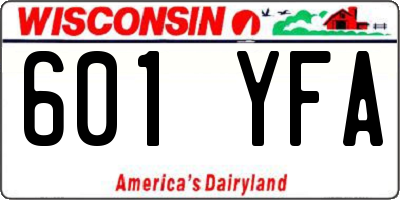 WI license plate 601YFA