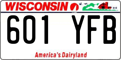 WI license plate 601YFB