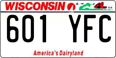 WI license plate 601YFC