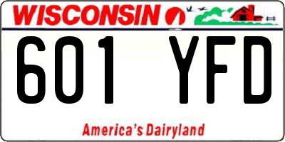 WI license plate 601YFD