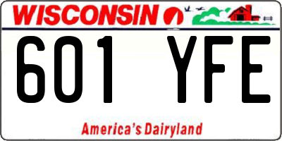 WI license plate 601YFE