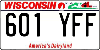 WI license plate 601YFF
