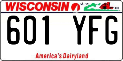 WI license plate 601YFG