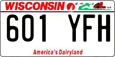 WI license plate 601YFH