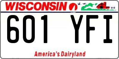 WI license plate 601YFI