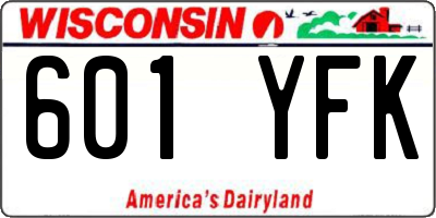 WI license plate 601YFK