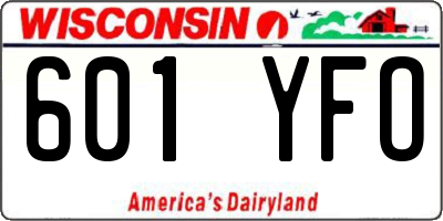 WI license plate 601YFO