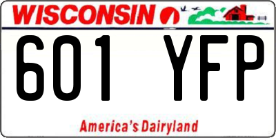WI license plate 601YFP