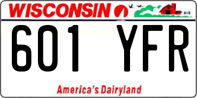 WI license plate 601YFR