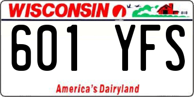 WI license plate 601YFS