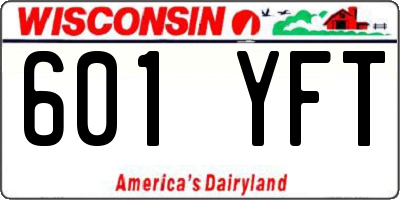 WI license plate 601YFT
