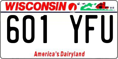WI license plate 601YFU