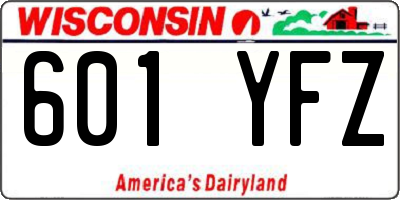 WI license plate 601YFZ