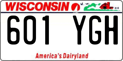 WI license plate 601YGH