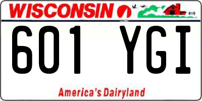 WI license plate 601YGI