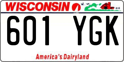 WI license plate 601YGK