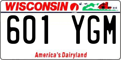WI license plate 601YGM
