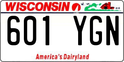 WI license plate 601YGN