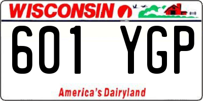 WI license plate 601YGP