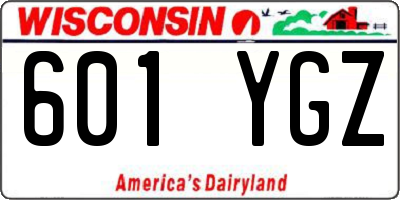 WI license plate 601YGZ