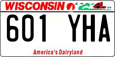 WI license plate 601YHA
